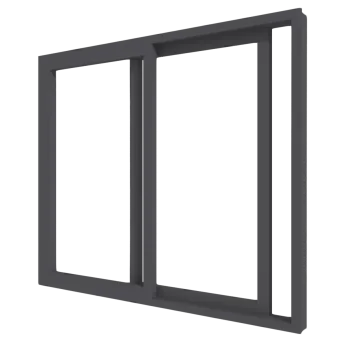 Schuifpui 2 delig Aluminium